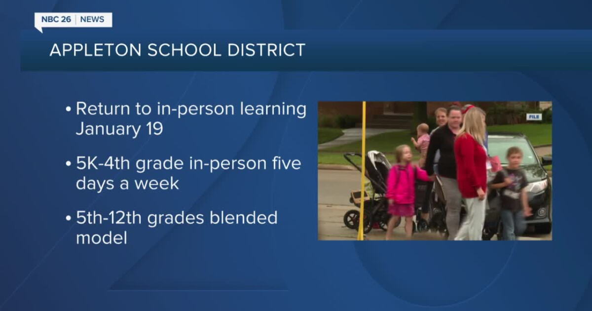 Appleton school district maintains plan to return to inperson learning