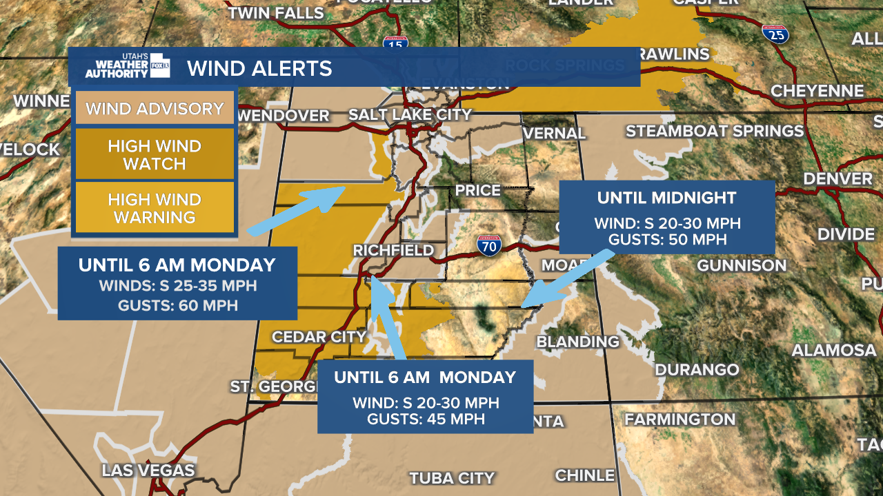 Strong winds, heavy rain and mountain snow target Utah through midweek