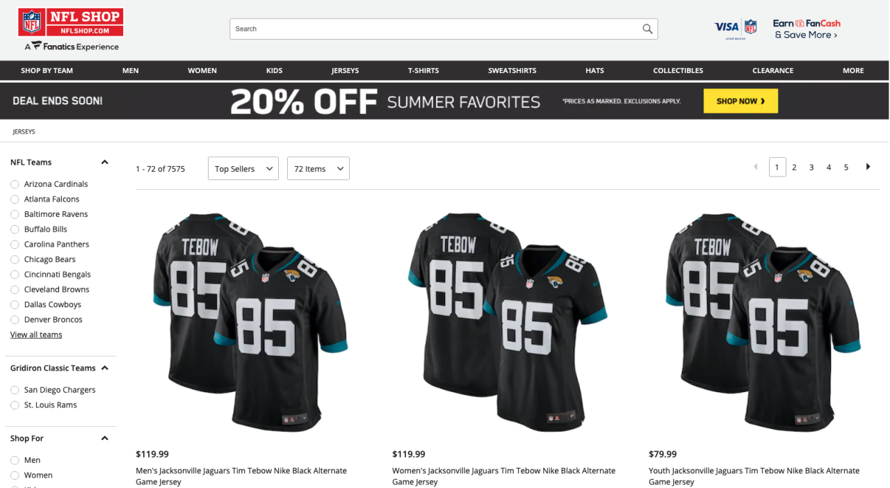 Tim Tebow jerseys among top sellers on NFL Shop website, May 21, 2021