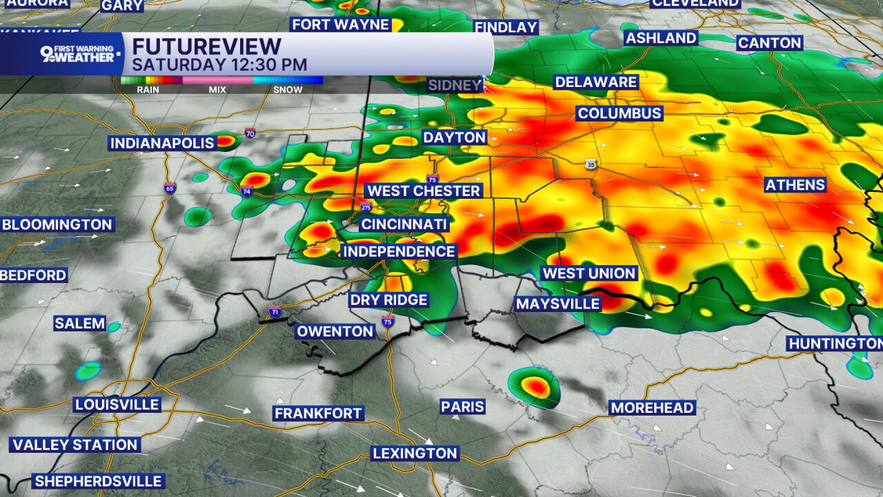 Saturday afternoon storms