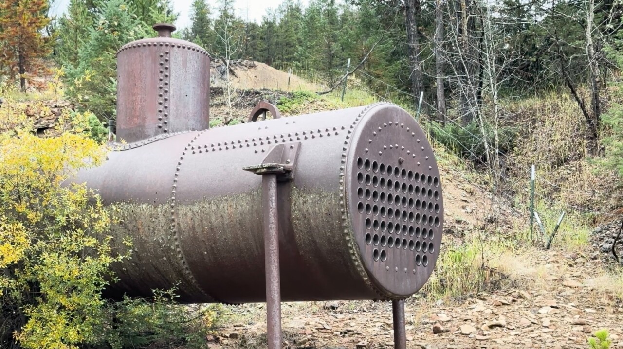 Old boiler near historic abandoned mine
