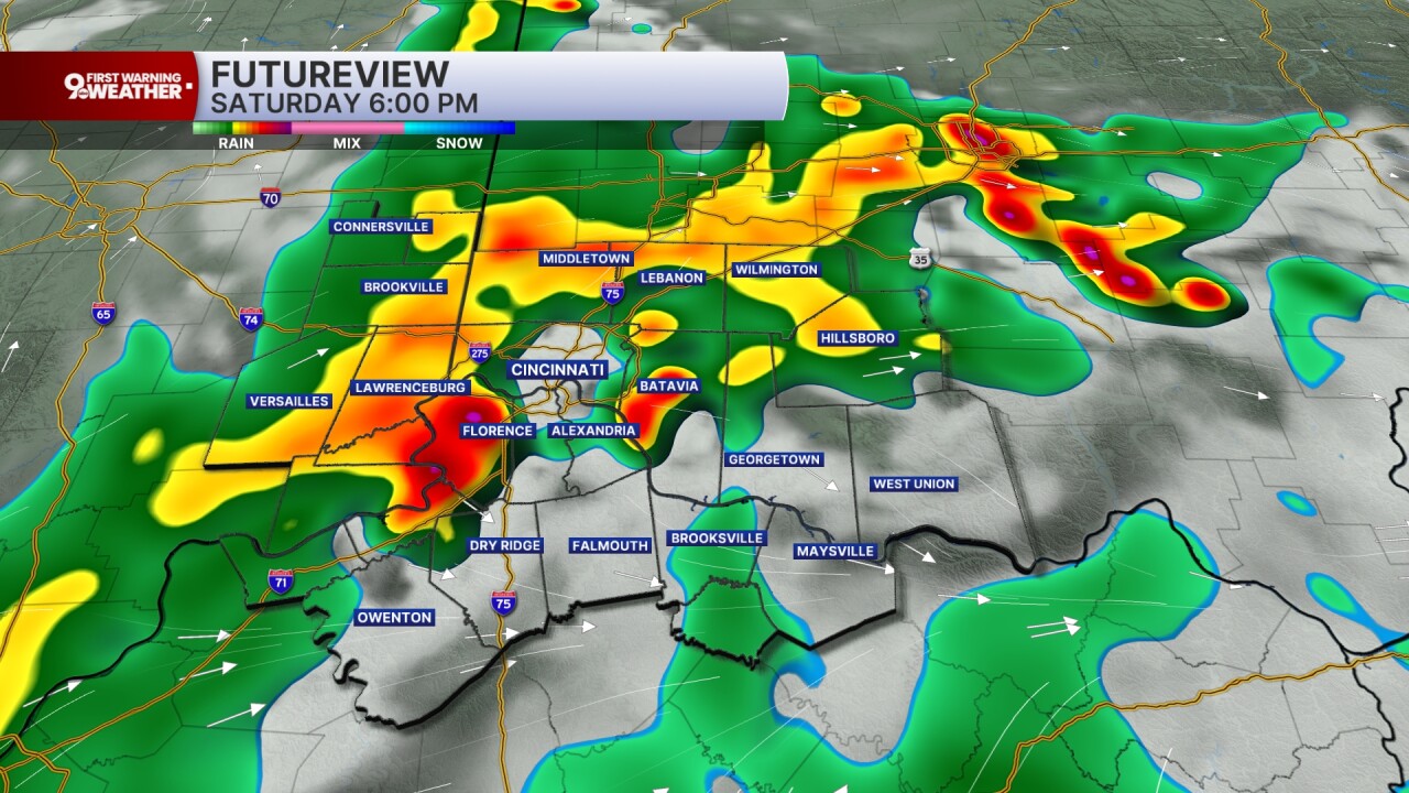 Saturday afternoon storms