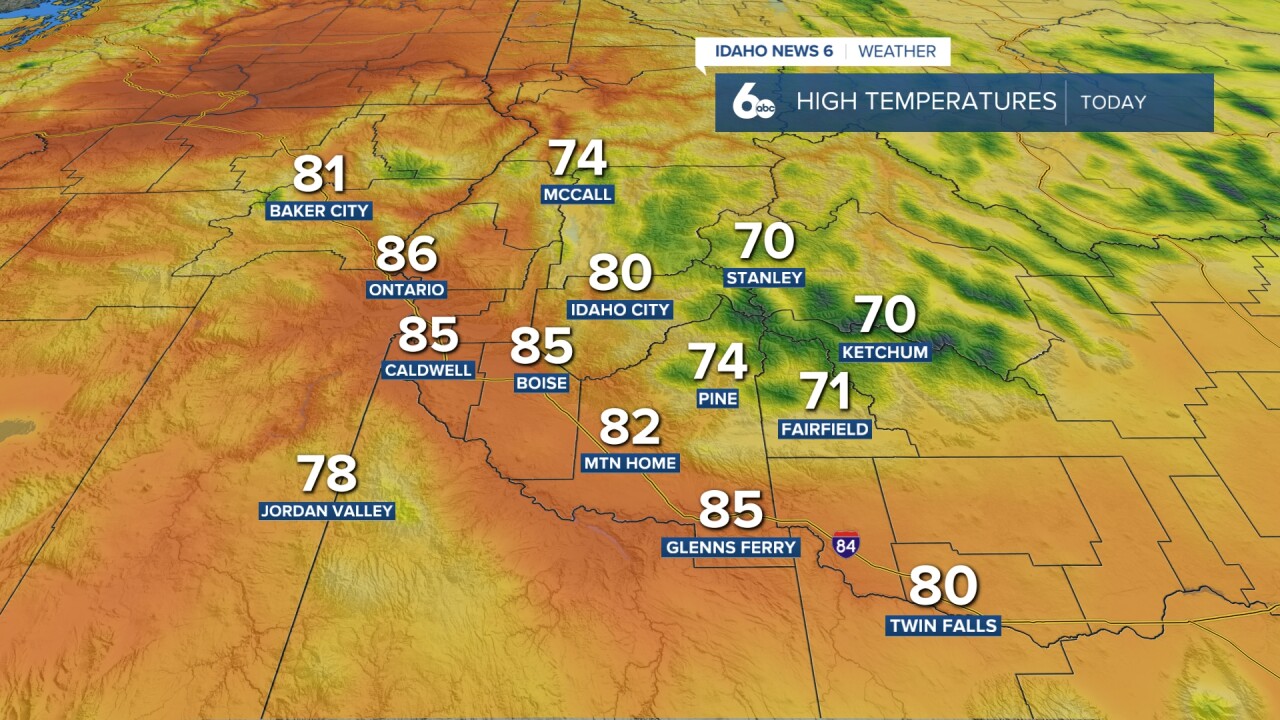 Thursday high temps