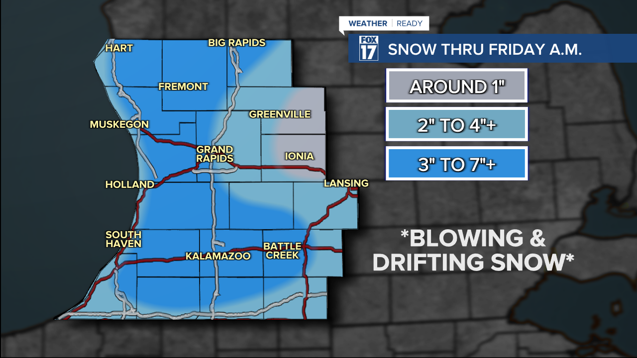 WEDNESDAY TO FRIDAY A.M. SNOWFALL