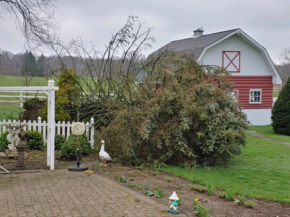 Heavy storm damage at a family farm on Tyro Street in Canton, Ohio