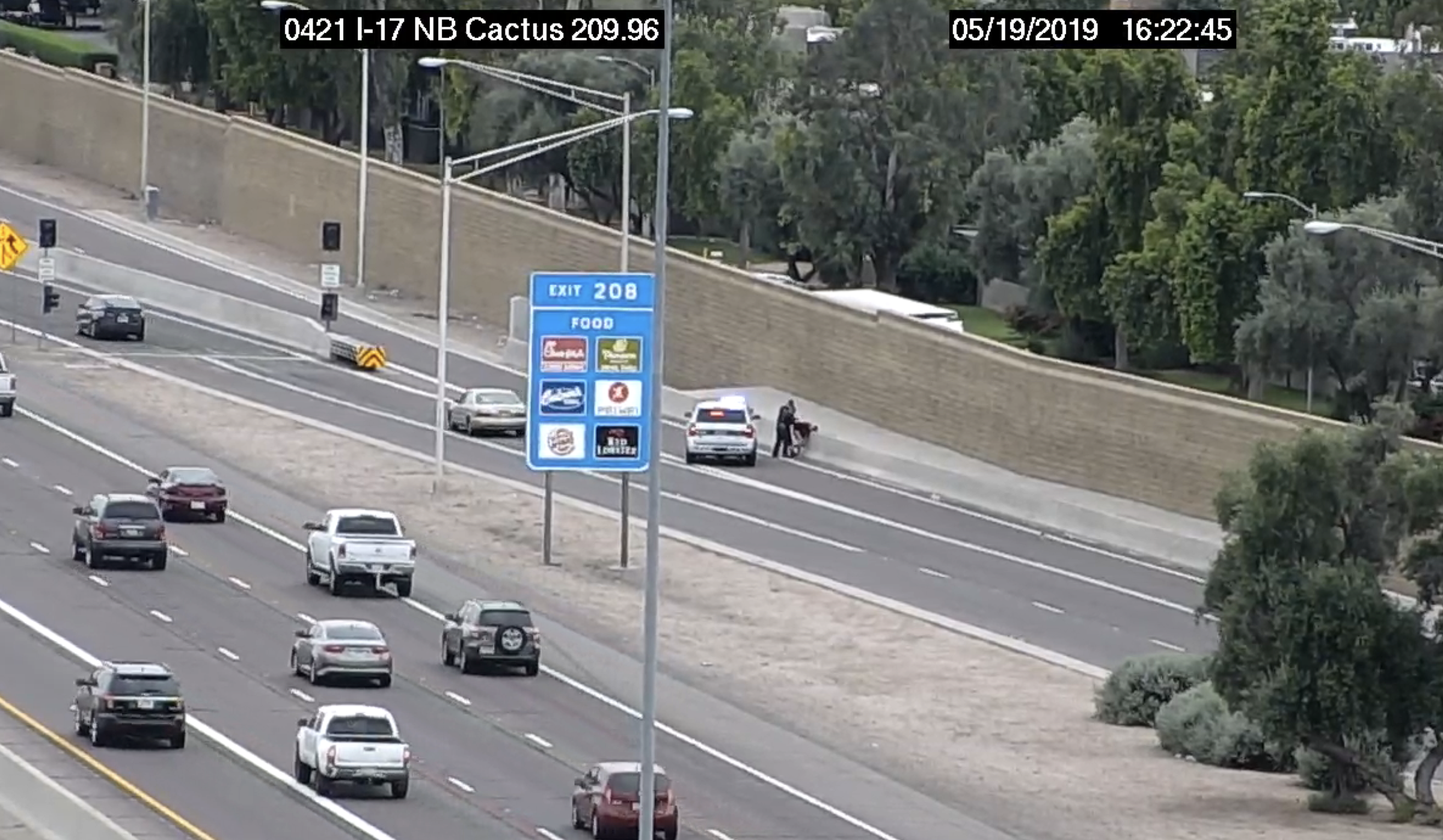 Partially naked man arrested on Interstate 17