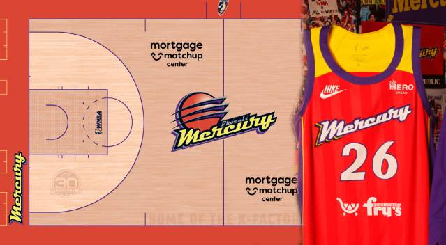 Phoenix Mercury unveils new court and jerseys for its 30th Season 