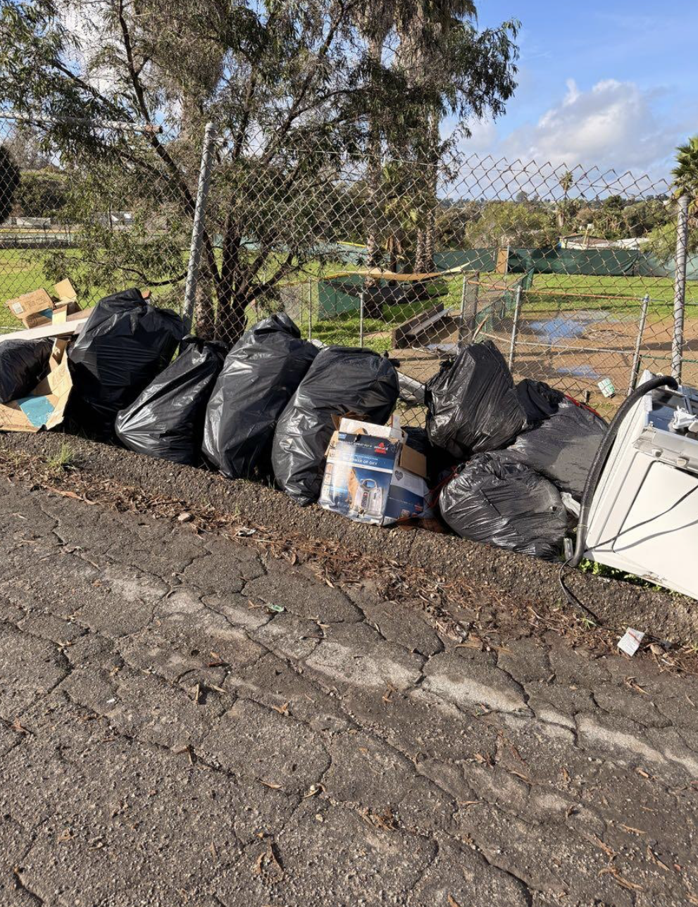 A picture that Cook took of the trash on Tuesday. 