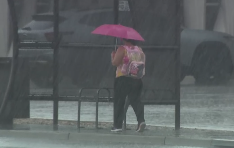 rainy morning bus stop 7-28-26