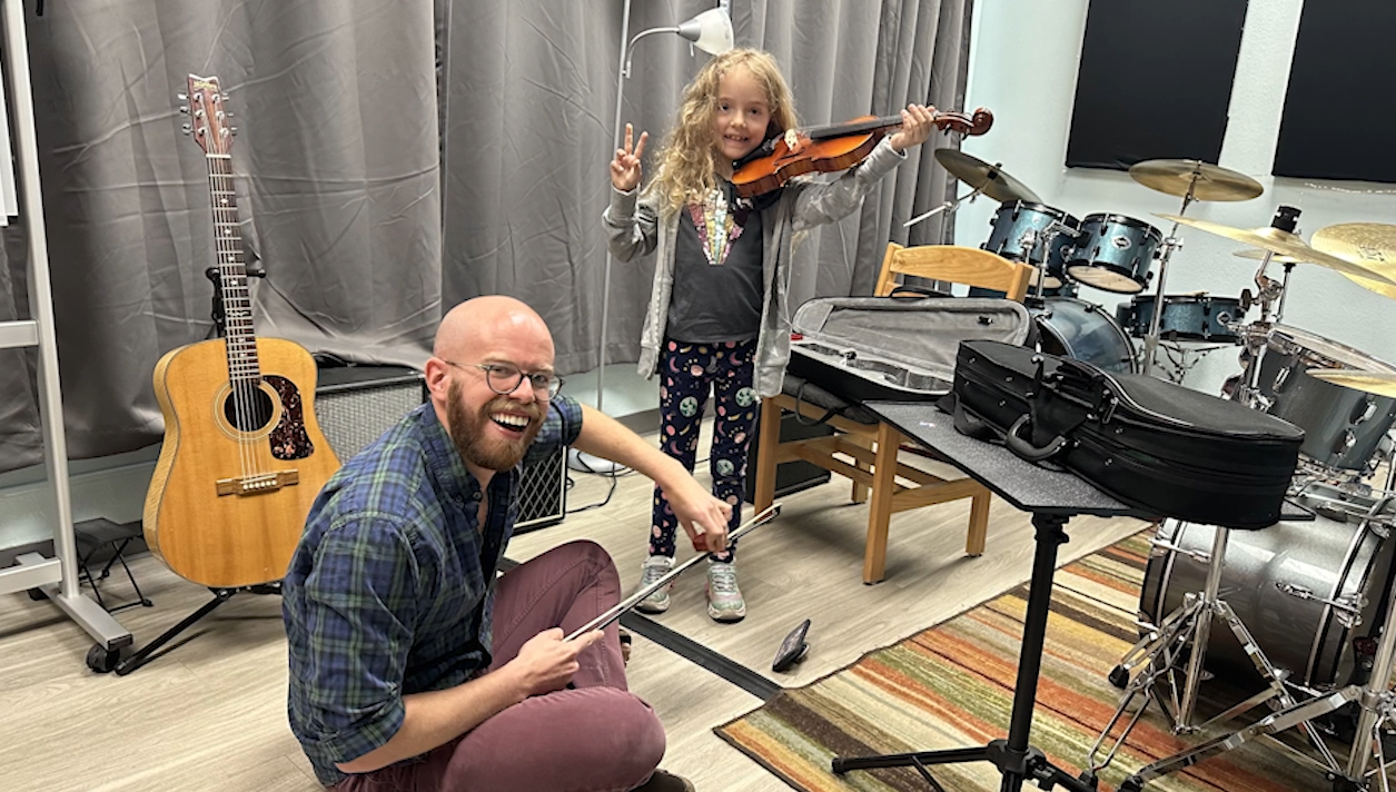 Sofiia and her new violin!
