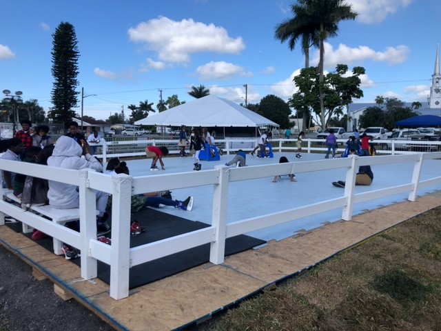 An ice-skating rink is now open in Belle Glade.