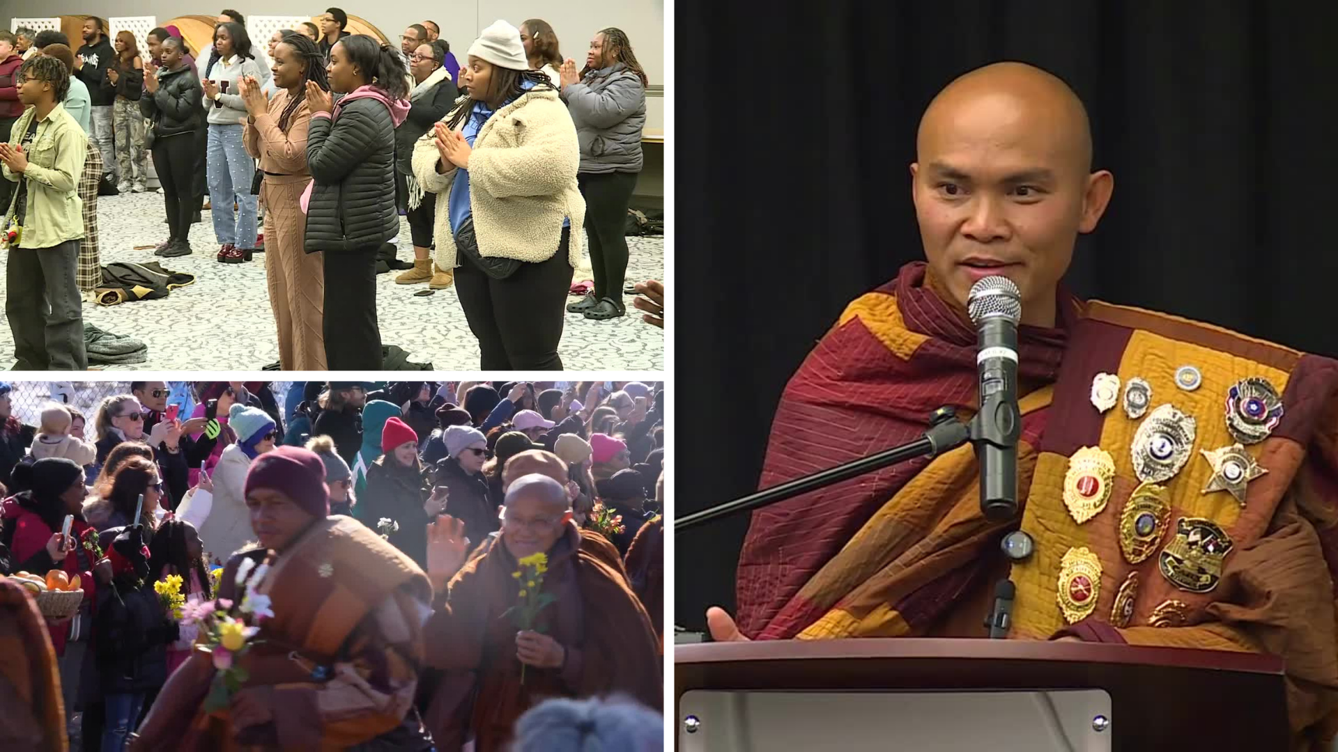 Buddhist monks bring message of peace to Richmond on 100th day of cross-country journey