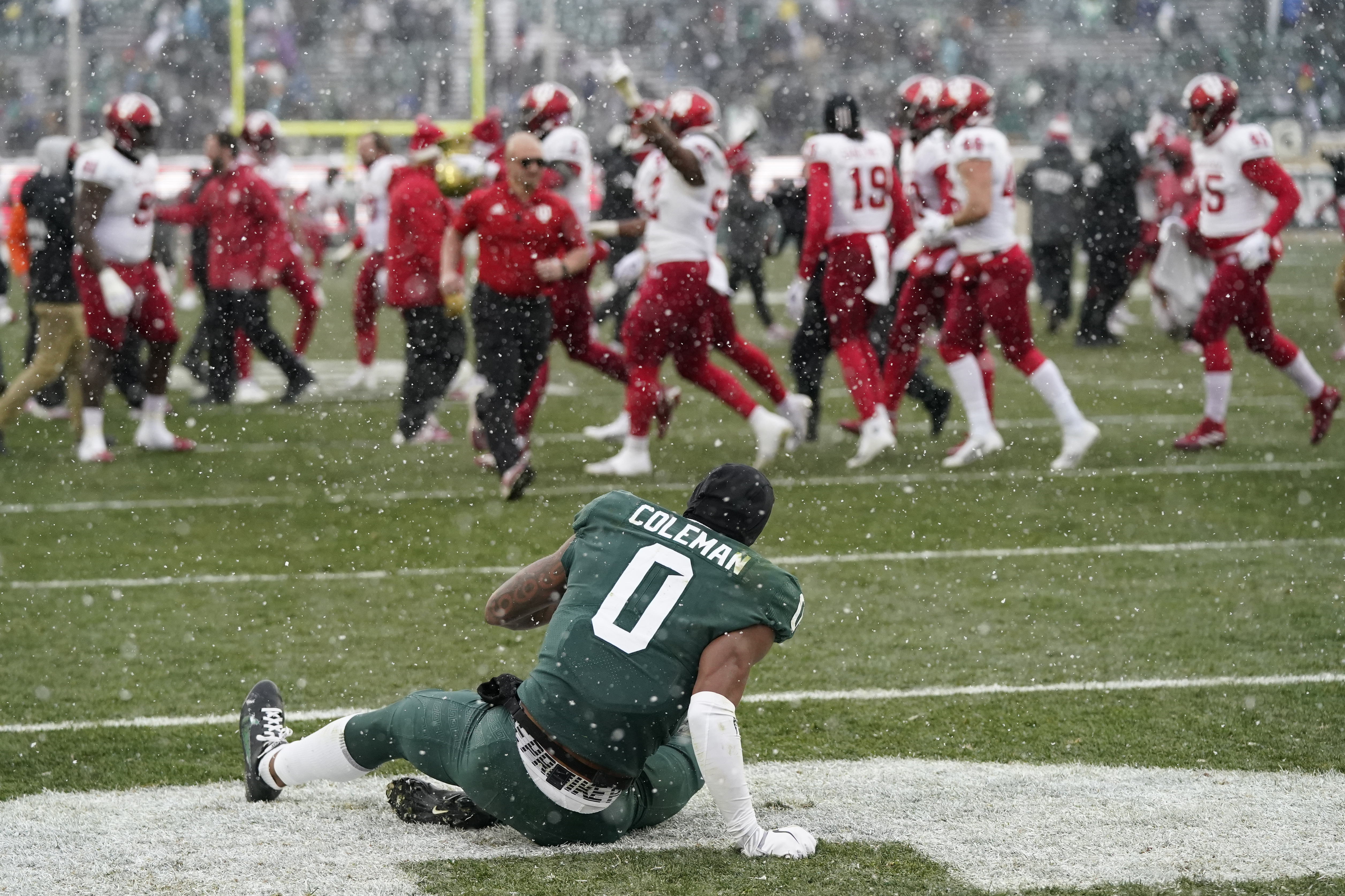 Keon Coleman APTOPIX Indiana Michigan St Football