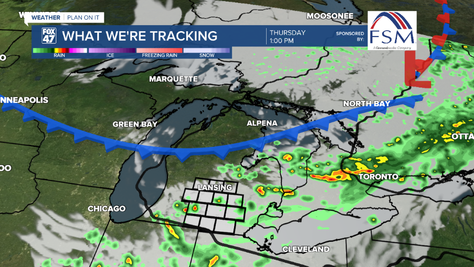 Showers and storms continue this afternoon with breezy conditions and steady rain expected