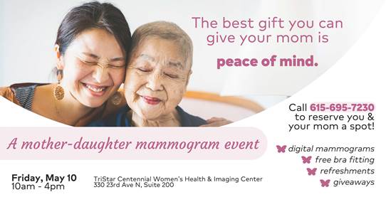 Mom and daughter mammogram event 