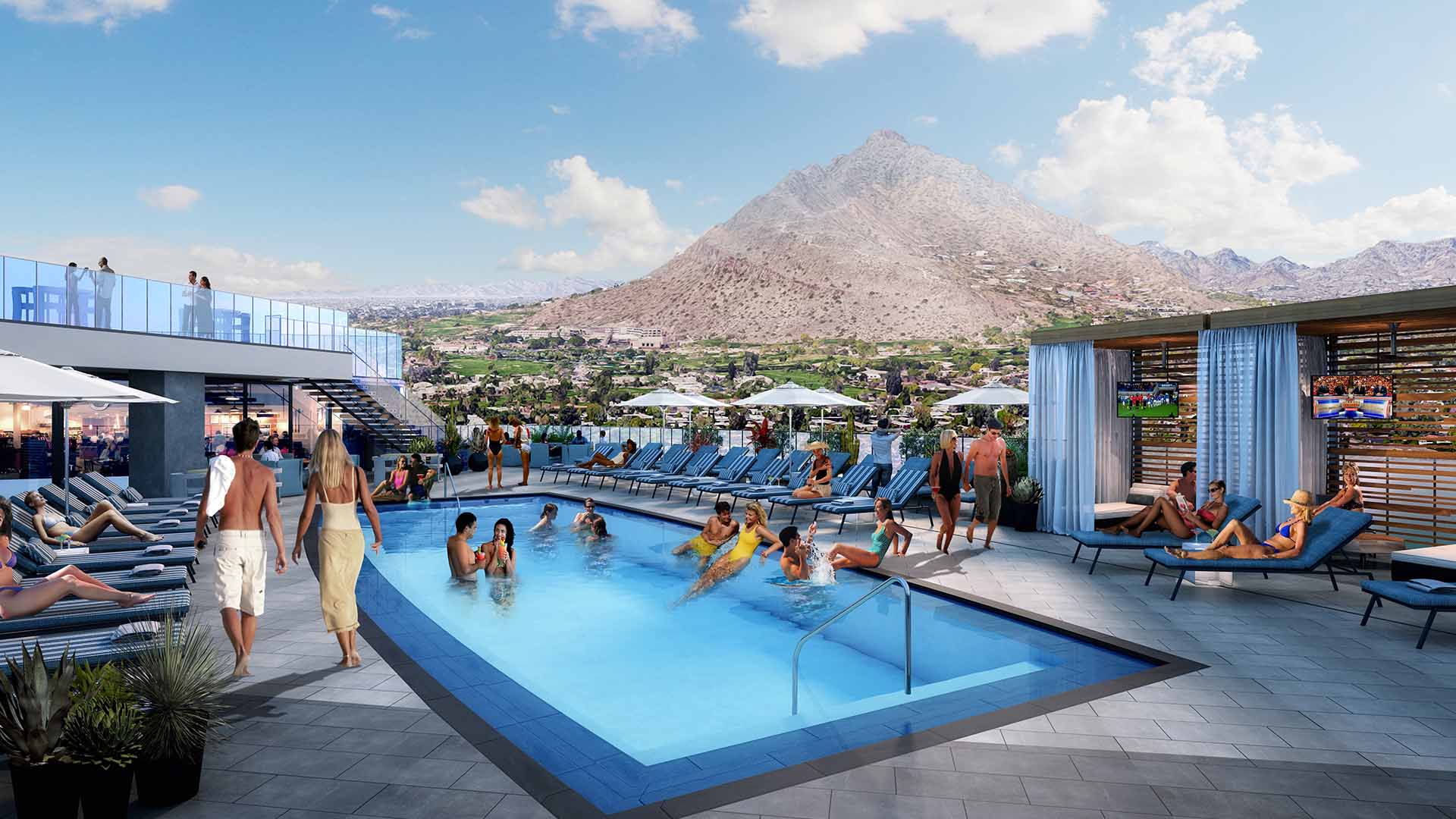 Caesars Republic Scottsdale pool Seven artist rendering