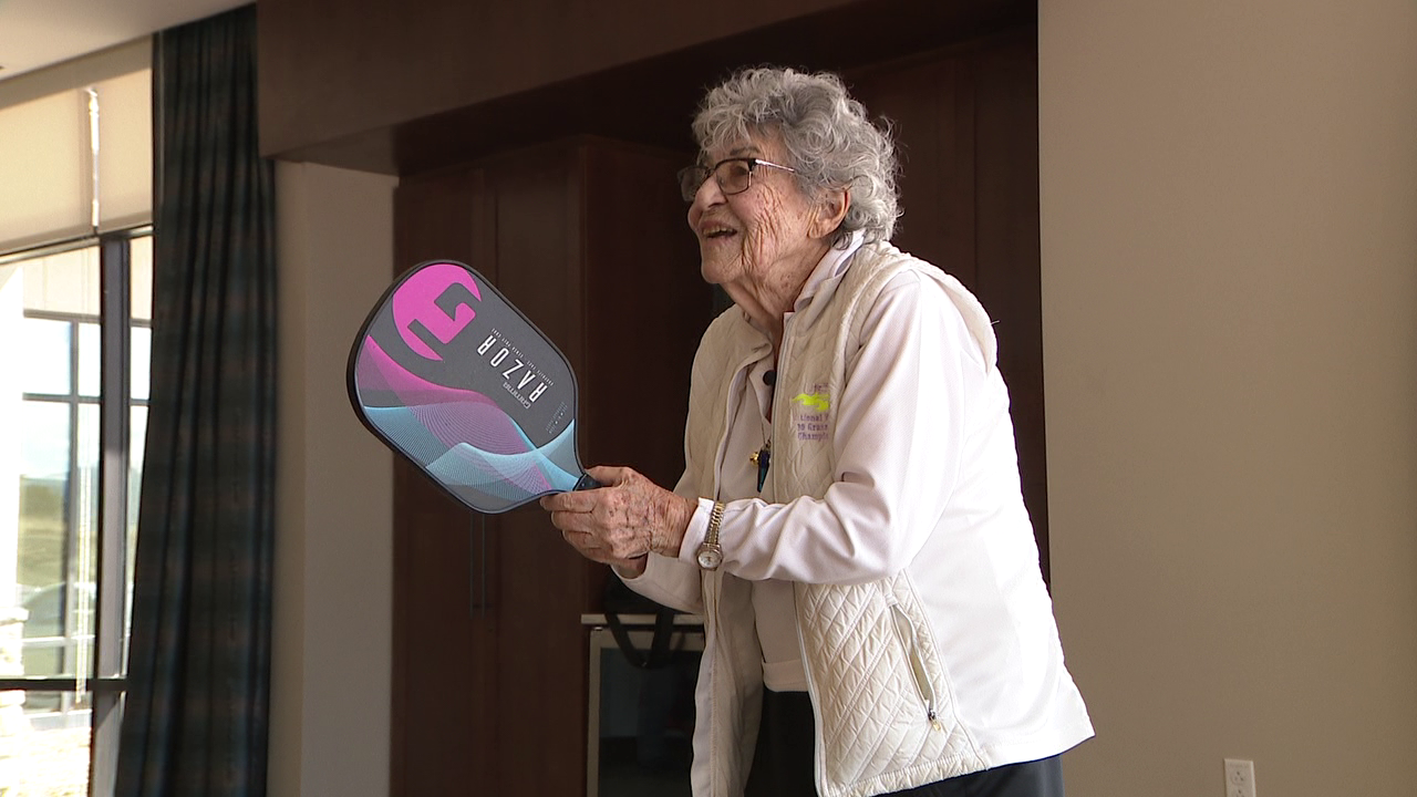 Rita Price playing pickleball