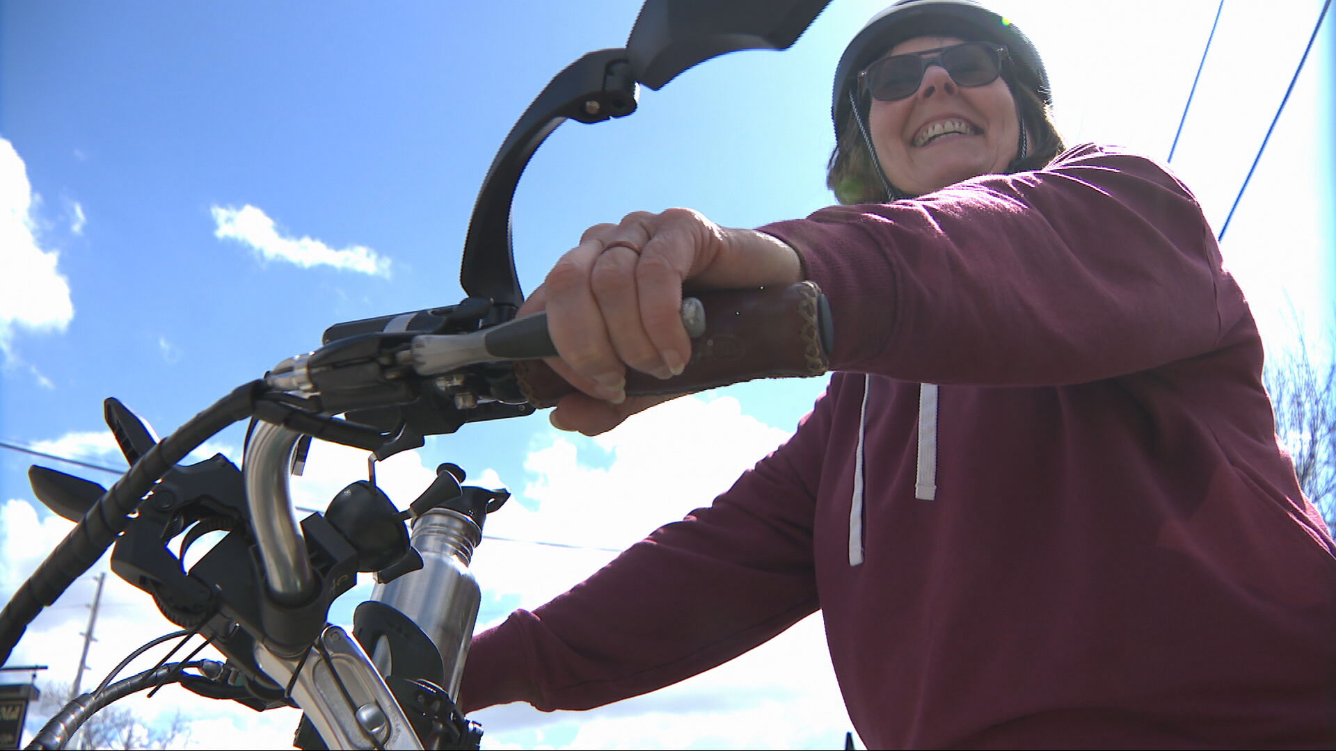 Kem Harris on E-bicycle