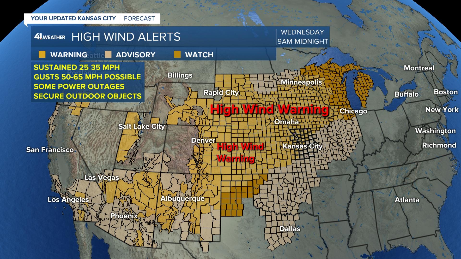 High Wind Warning Map Weather Blog: High Wind Warning