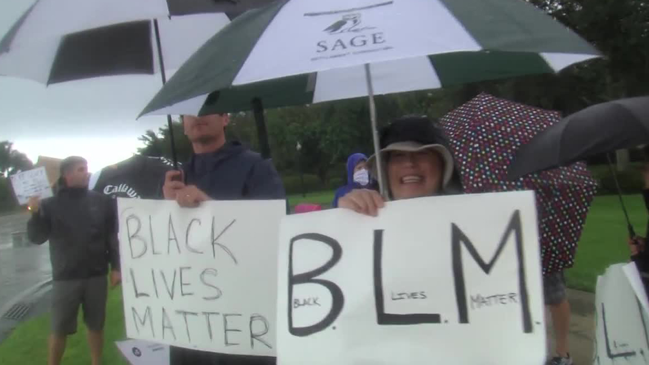 "Black Lives Matter" protest at Trump National Golf Club in Jupiter, Fla.