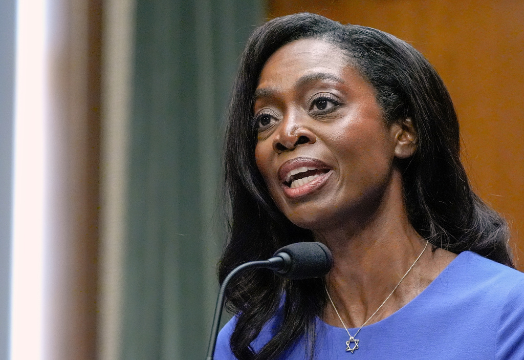Erica Schwartz testifies during a Senate Health Education Labor and Pensions committee confirmation hearing to be the director of the Centers for Disease Control and Prevention on Capitol Hill, Wednesday, July 15, 2026, in Washington. 