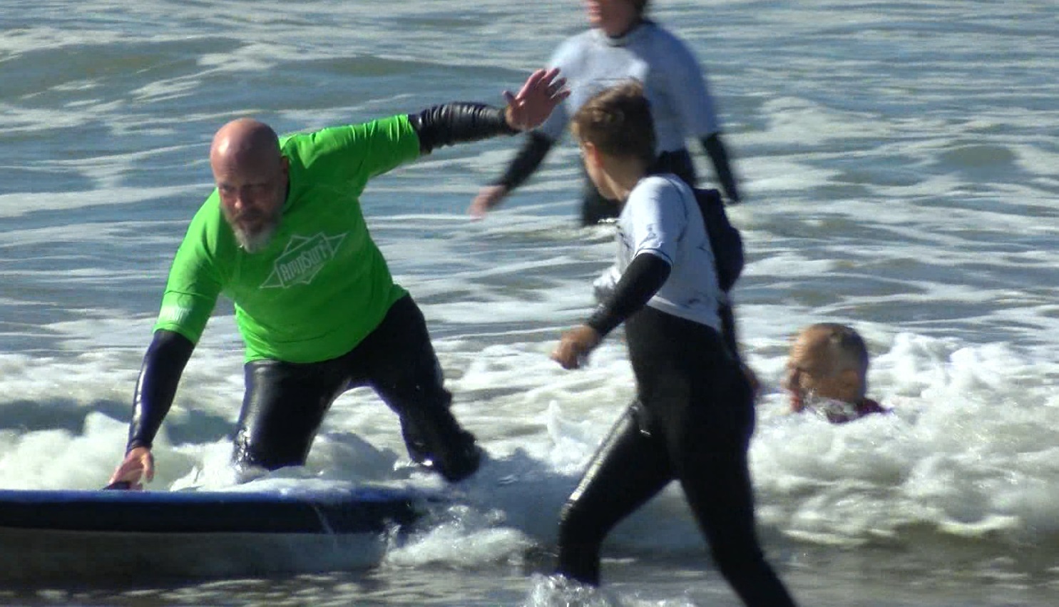 Sunday's events included surf instruction in the morning along with a luau sponsored by Oceano Elks Lodge in the evening.  