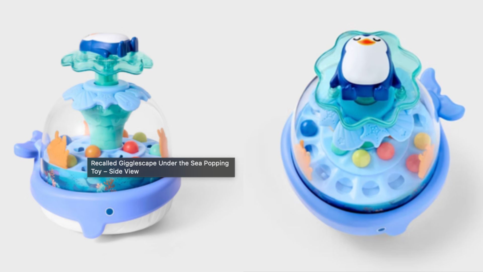 Recalled Gigglescape Under The Sea Popping Toy Product.