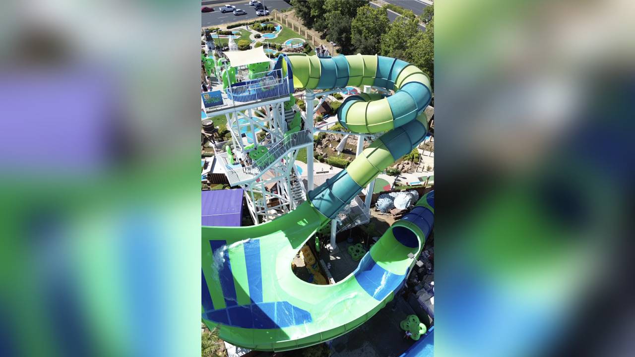 The image below is of the ‘Riptide’ waterslide from a Golfland Sunsplash California location, which shares a design with the upcoming Mesa slide. The Mesa ‘Riptide’ slide is expected to be red and yellow. 