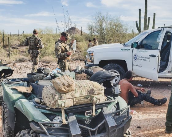 Migrants stopped in Gila Bend, AZ