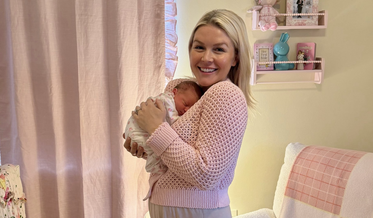 Karoline Leavitt with her newborn baby. 