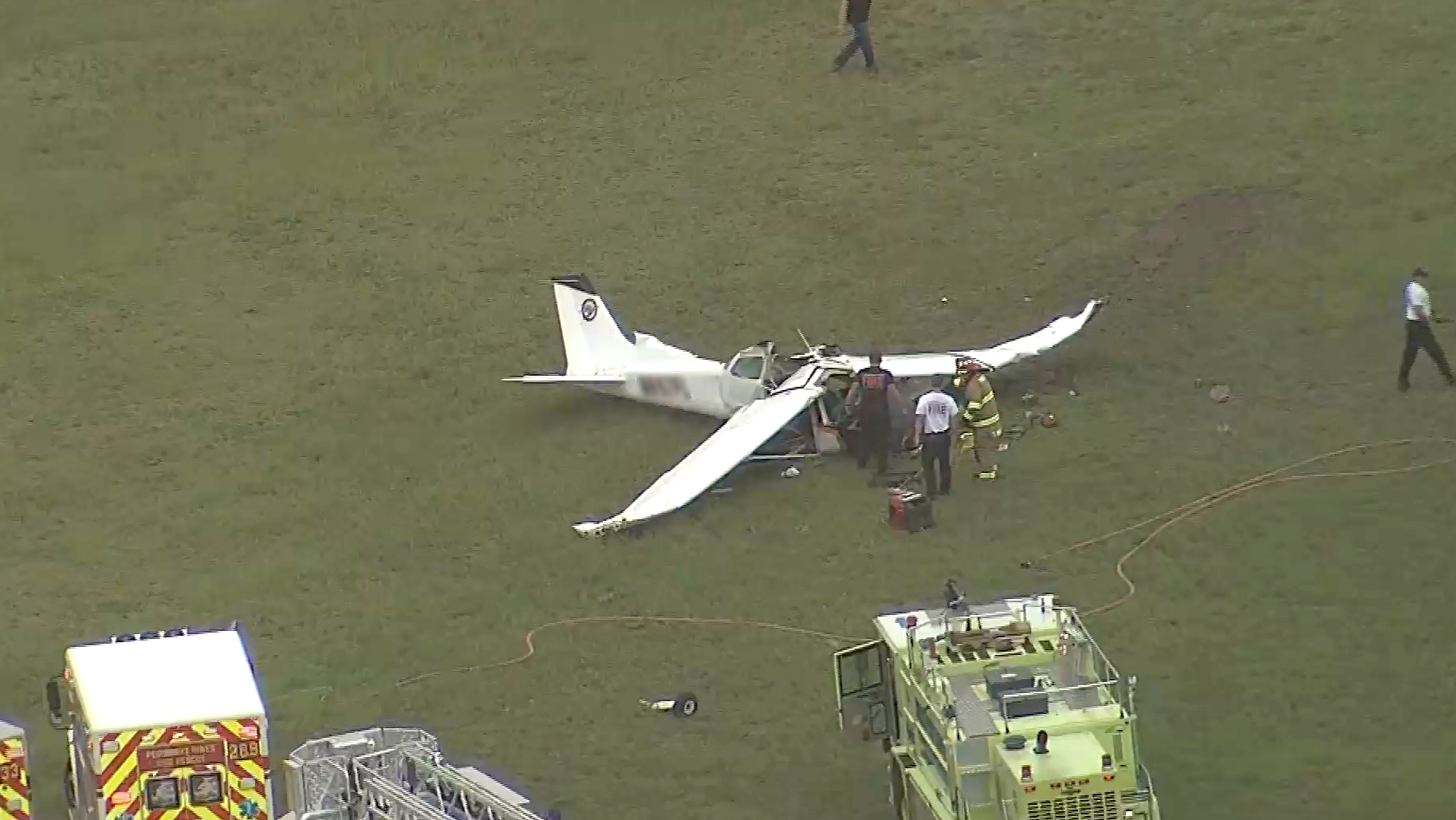 One person was killed and two others were injured after a small plane crashed at the North Perry Airport on Aug. 4, 2023.