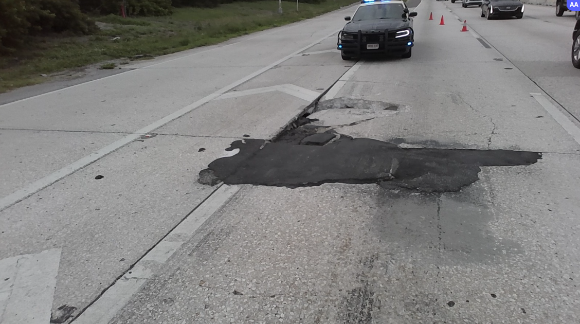 Concrete slab repair on northbound I-275 has closed multiple lanes in Pinellas County: FDOT