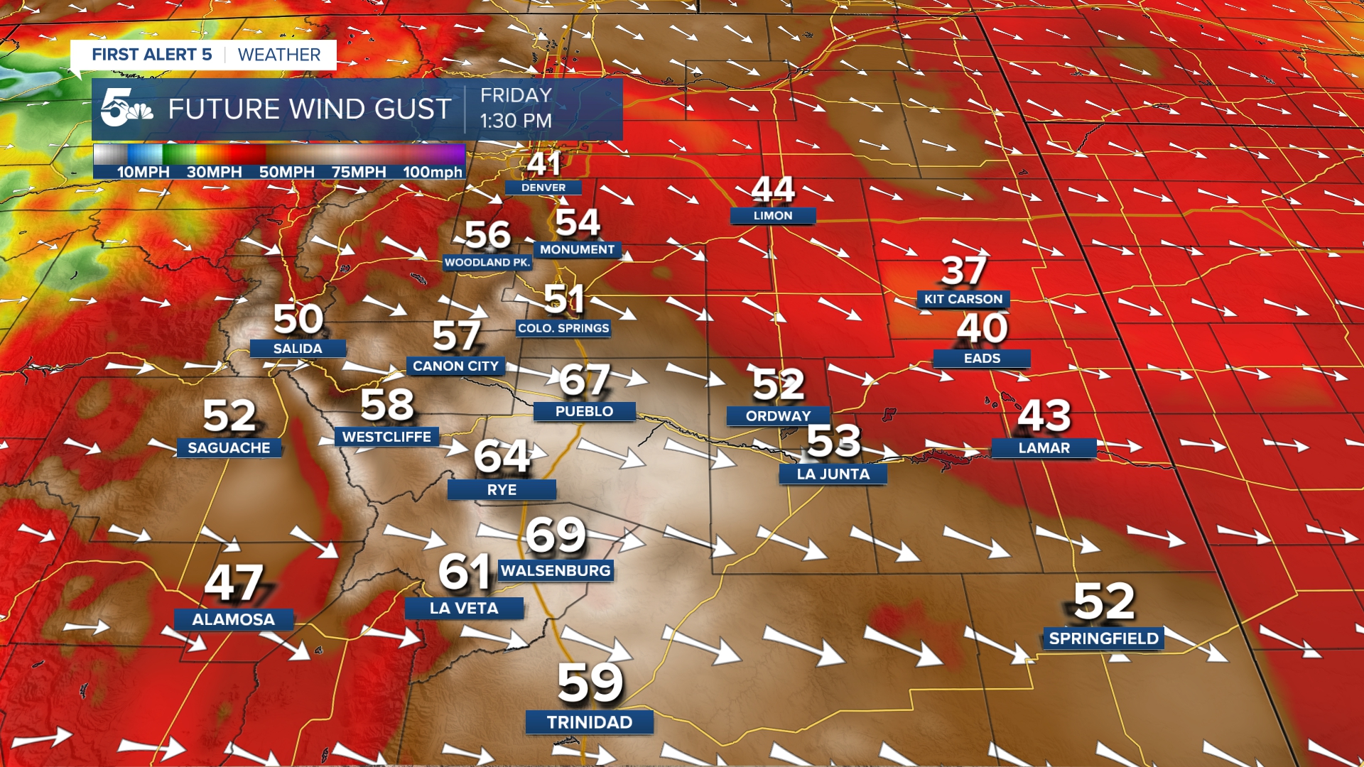 Friday Wind Gust Forecast