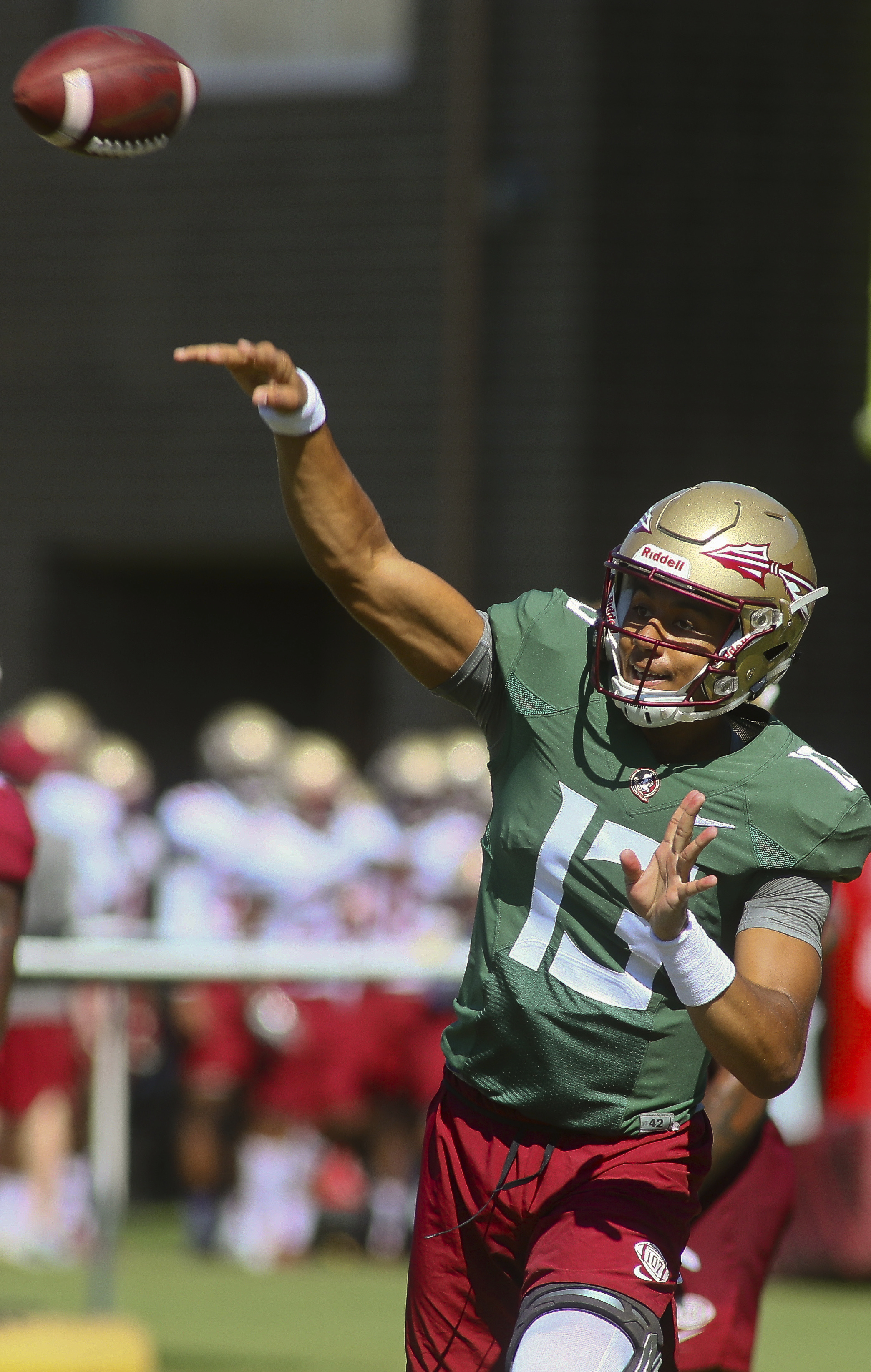 Florida State Seminoles QB Jordan Travis in 2019 practice