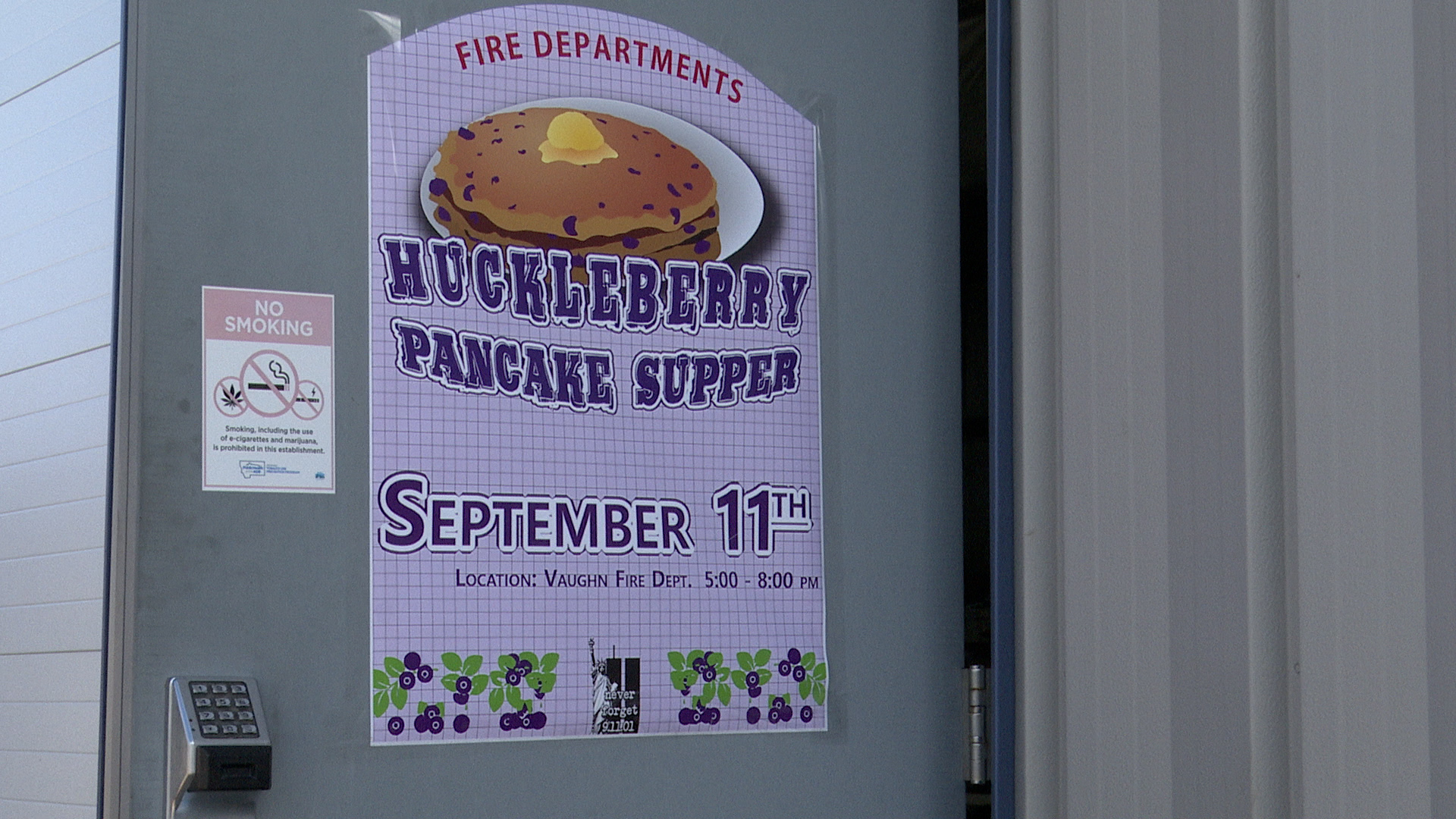 Vaughn Fire Department Pancake Dinner Sign