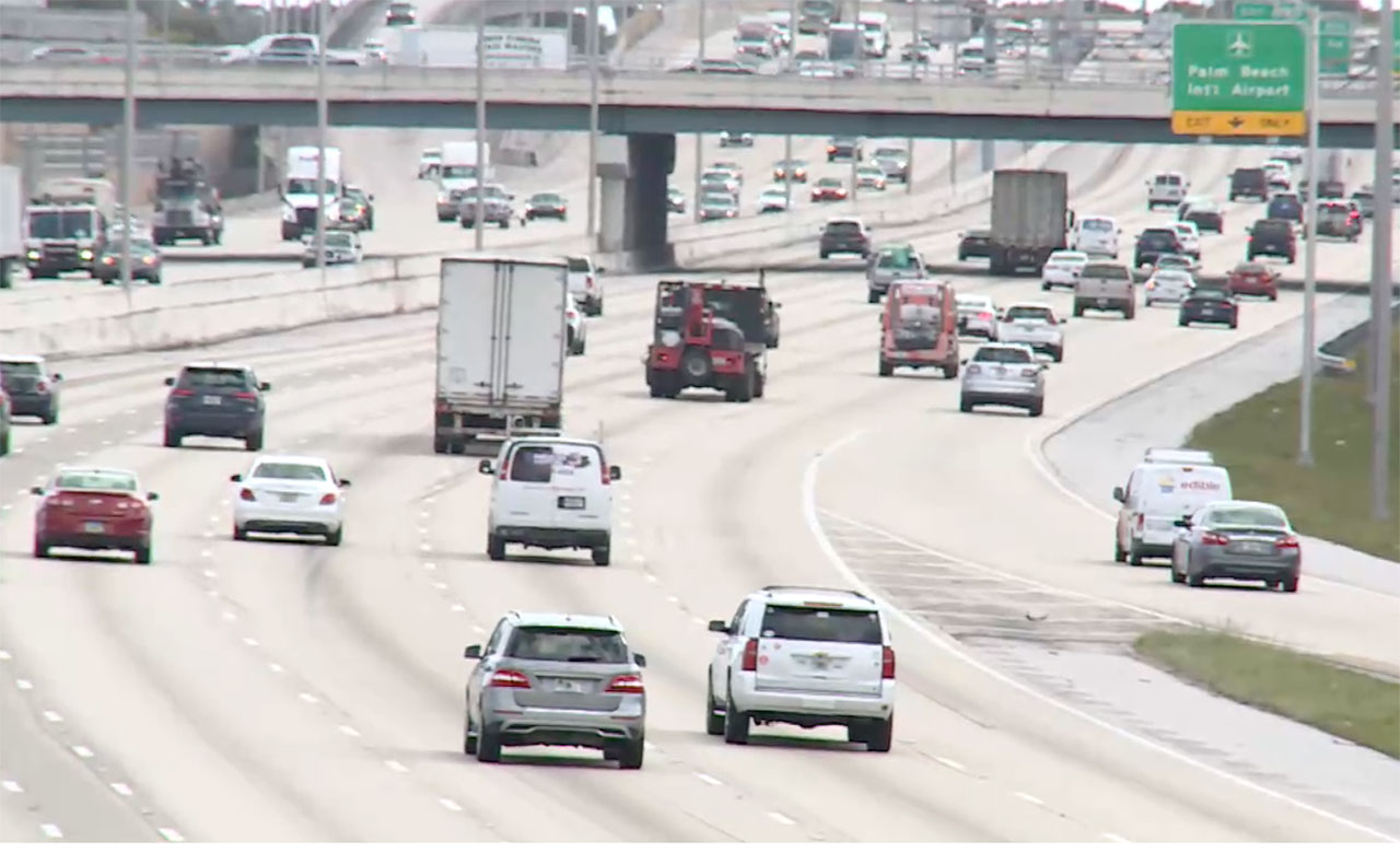 Drivers on I-95 in West Palm Beach