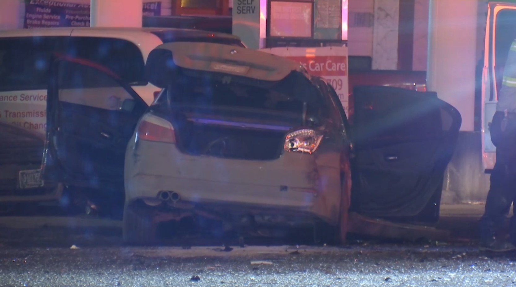 2008 BMW after crash on Main Street in Billings Heights on Tuesday