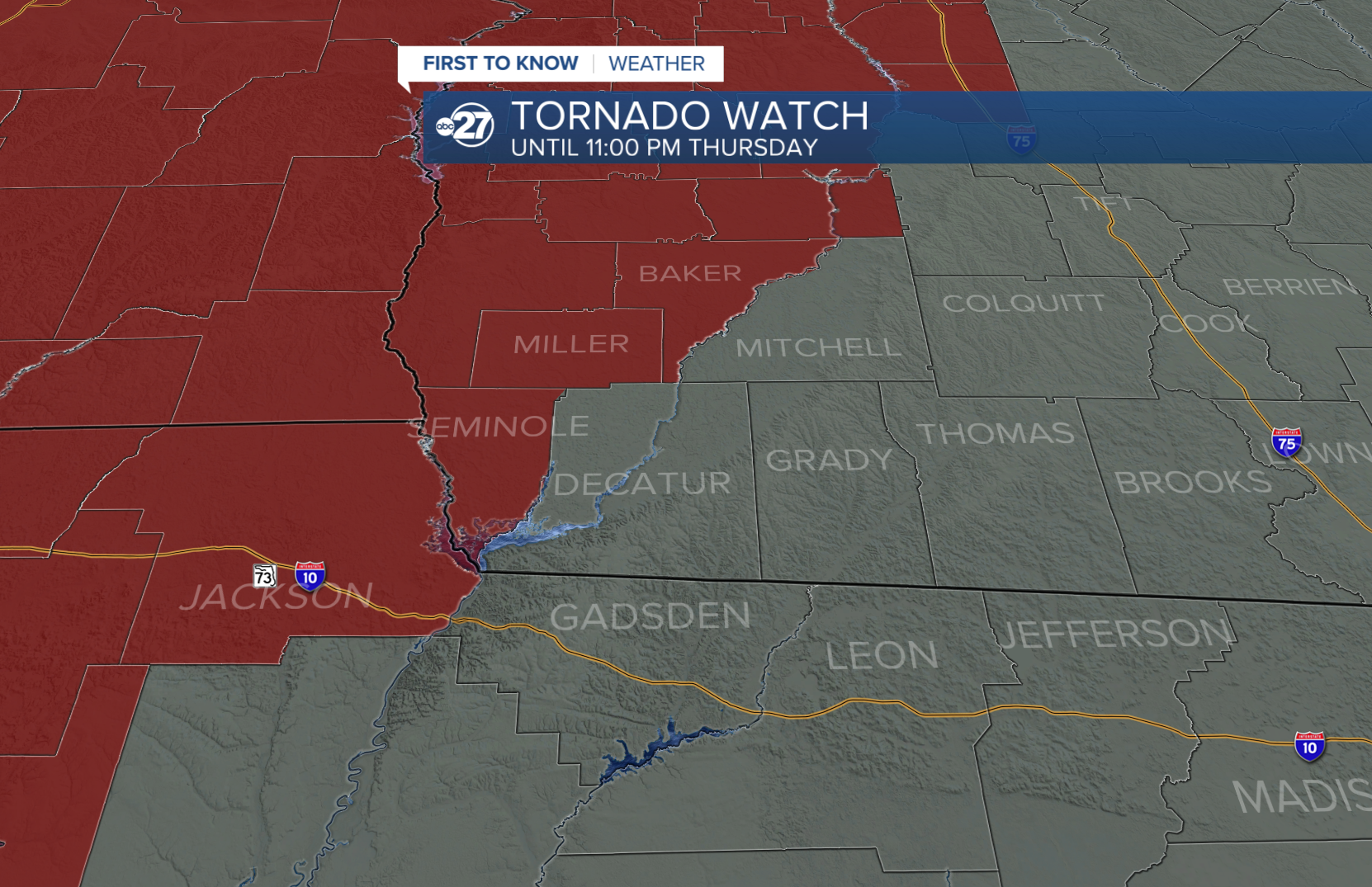 tornado watch coverage zone (06-18-2026)