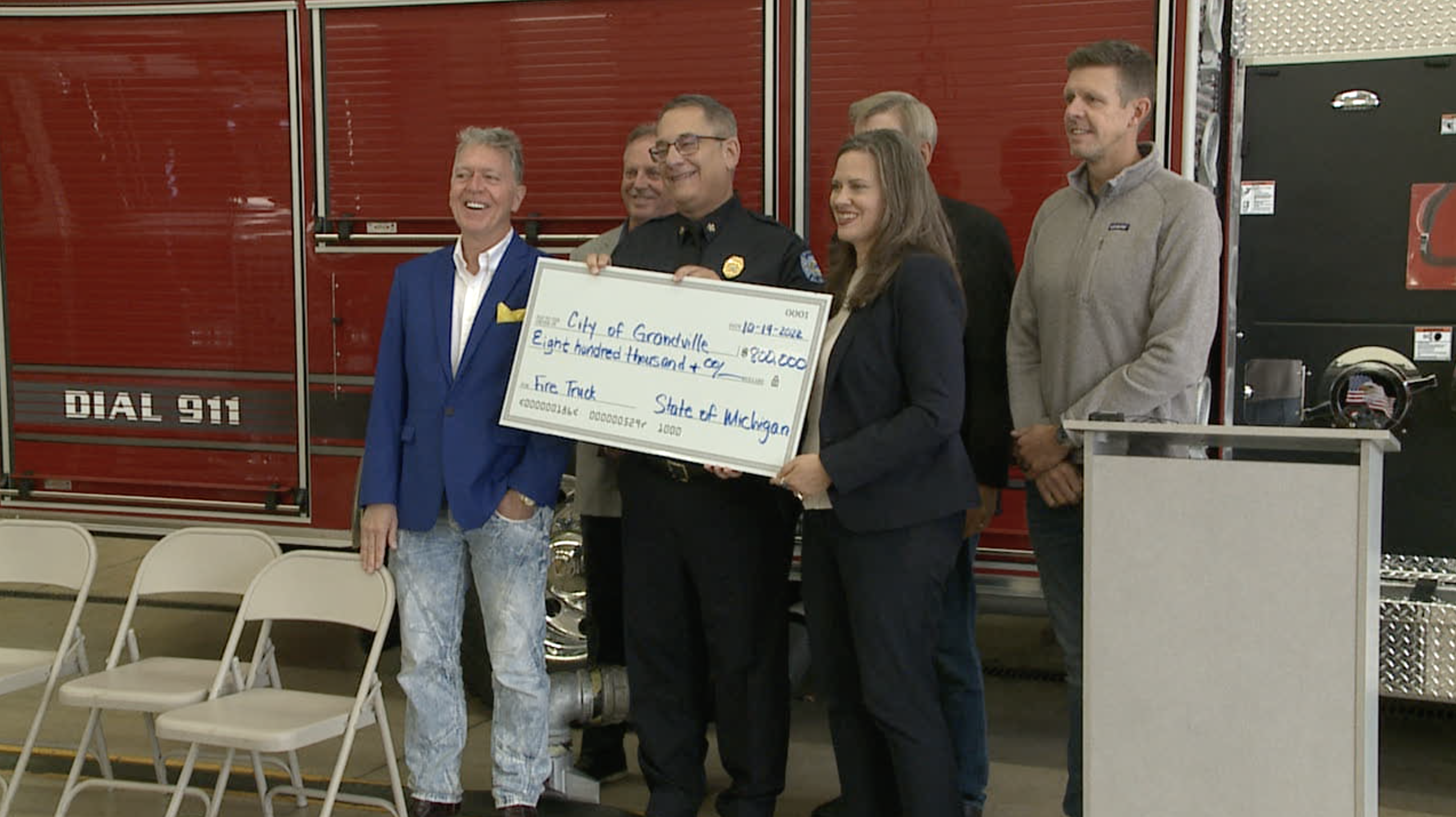 Grandville Fire Department receives donation toward new truck