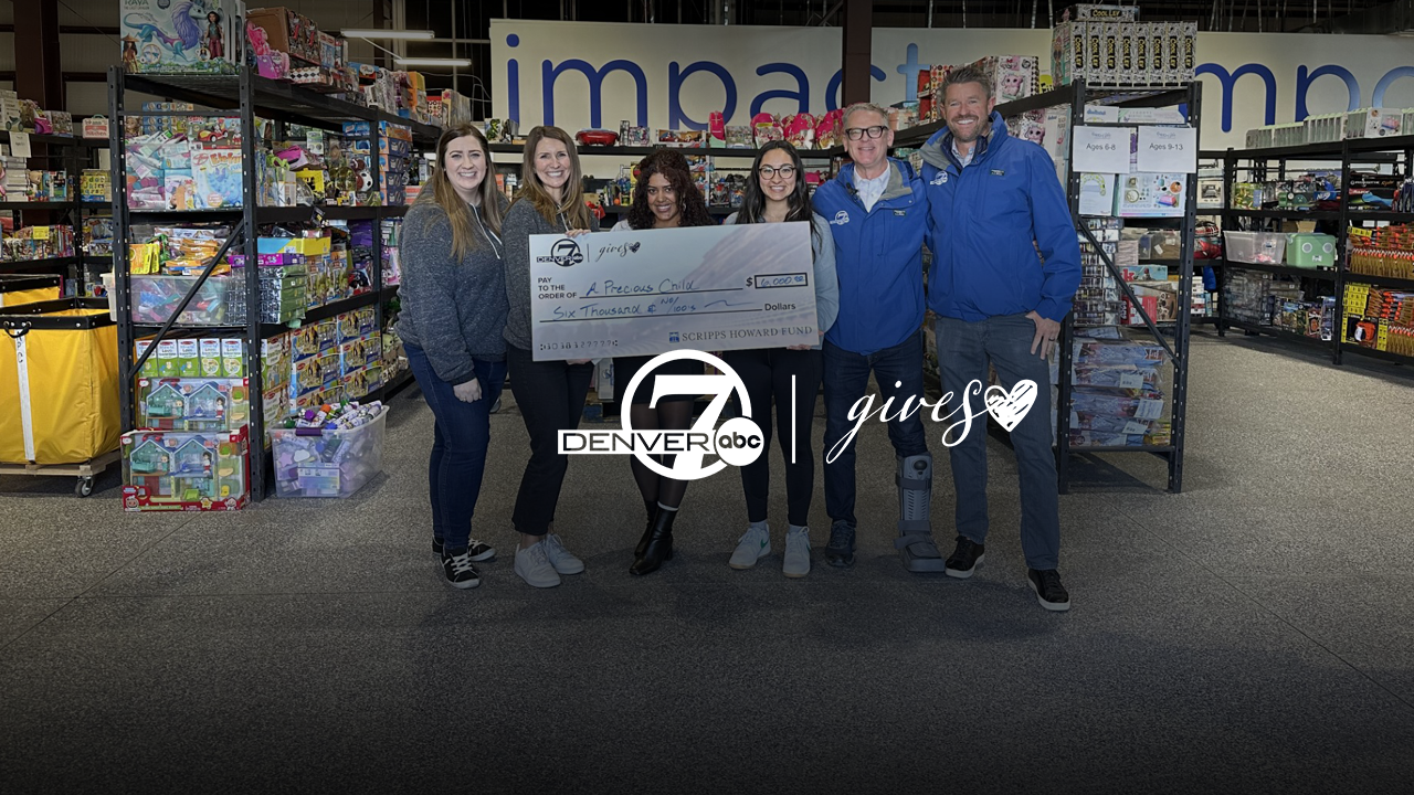 70th Anniversary: Denver7 Gives anchors go toy shopping for kids, present $6,000 check to A Precious Child 