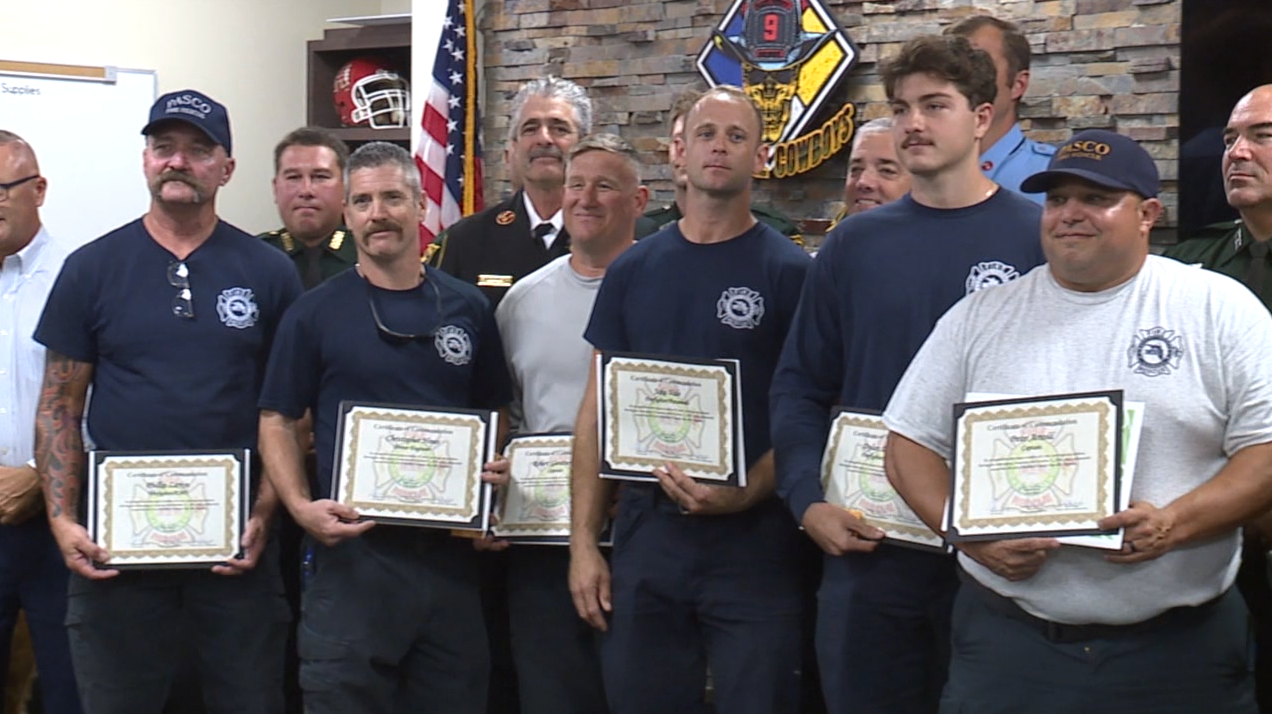 Fire rescue crew honored for saving deputy's life