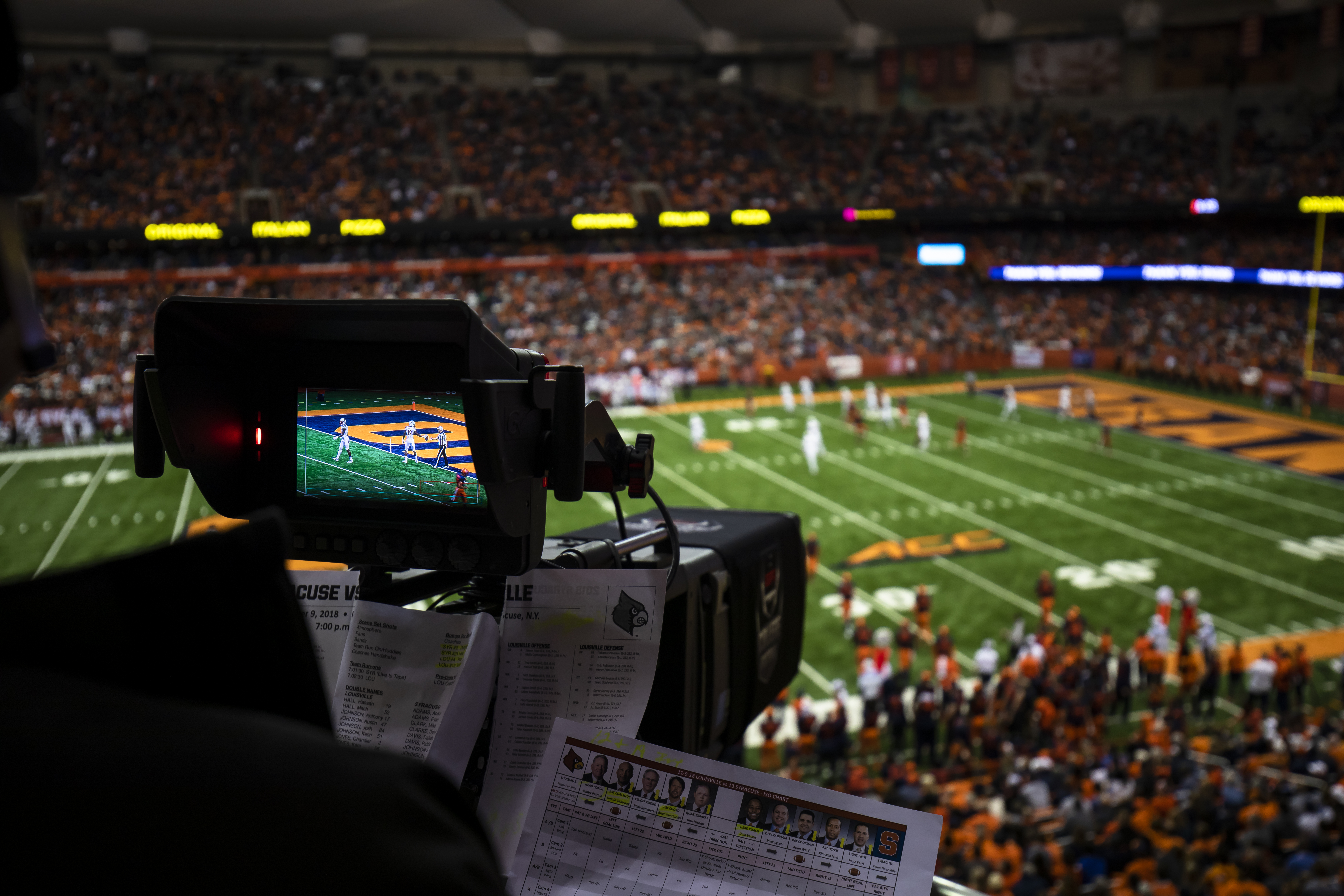 Television Camera Shooting Football Game