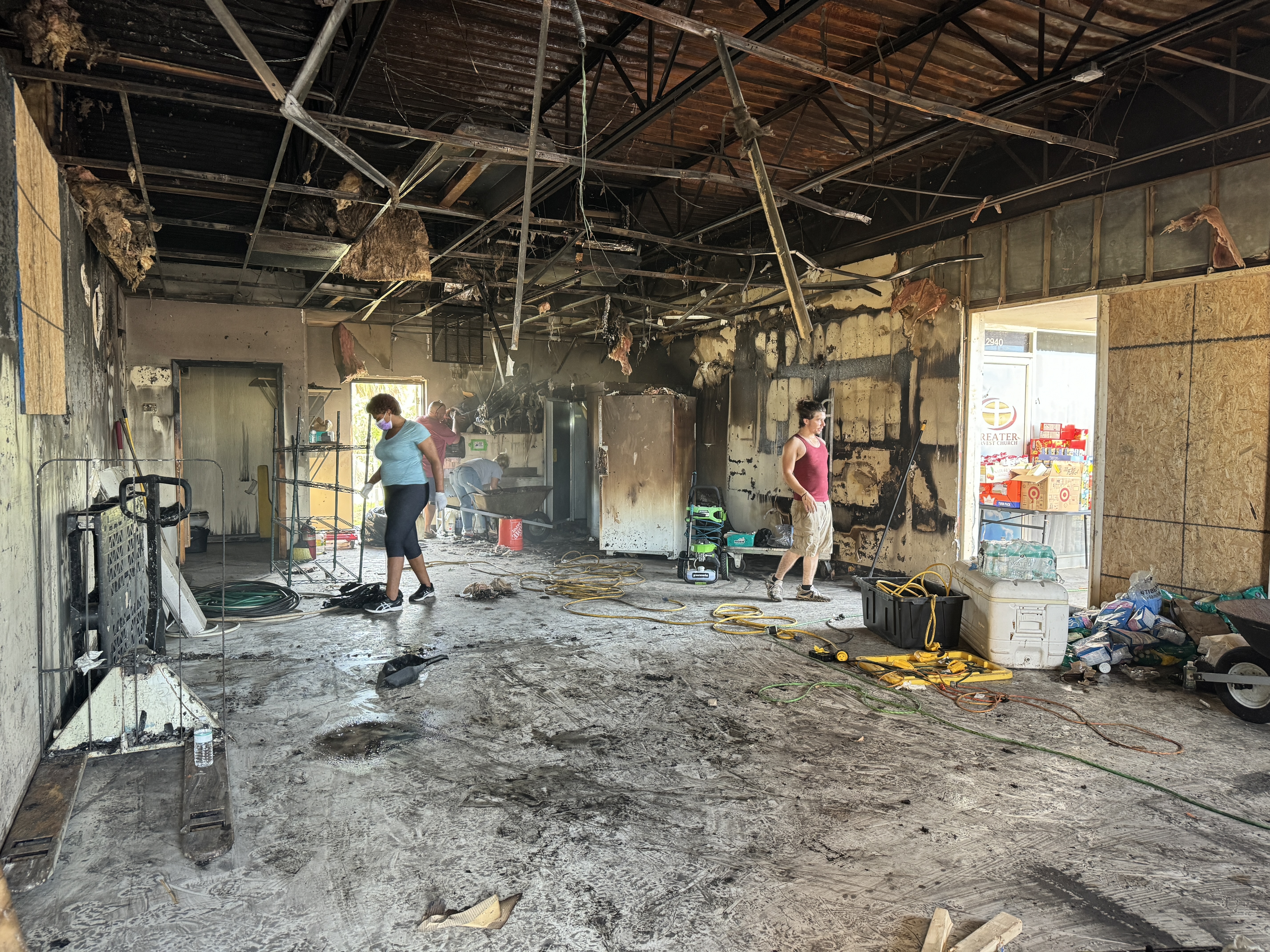 New Testament Ministry food pantry gutted by arson fire.