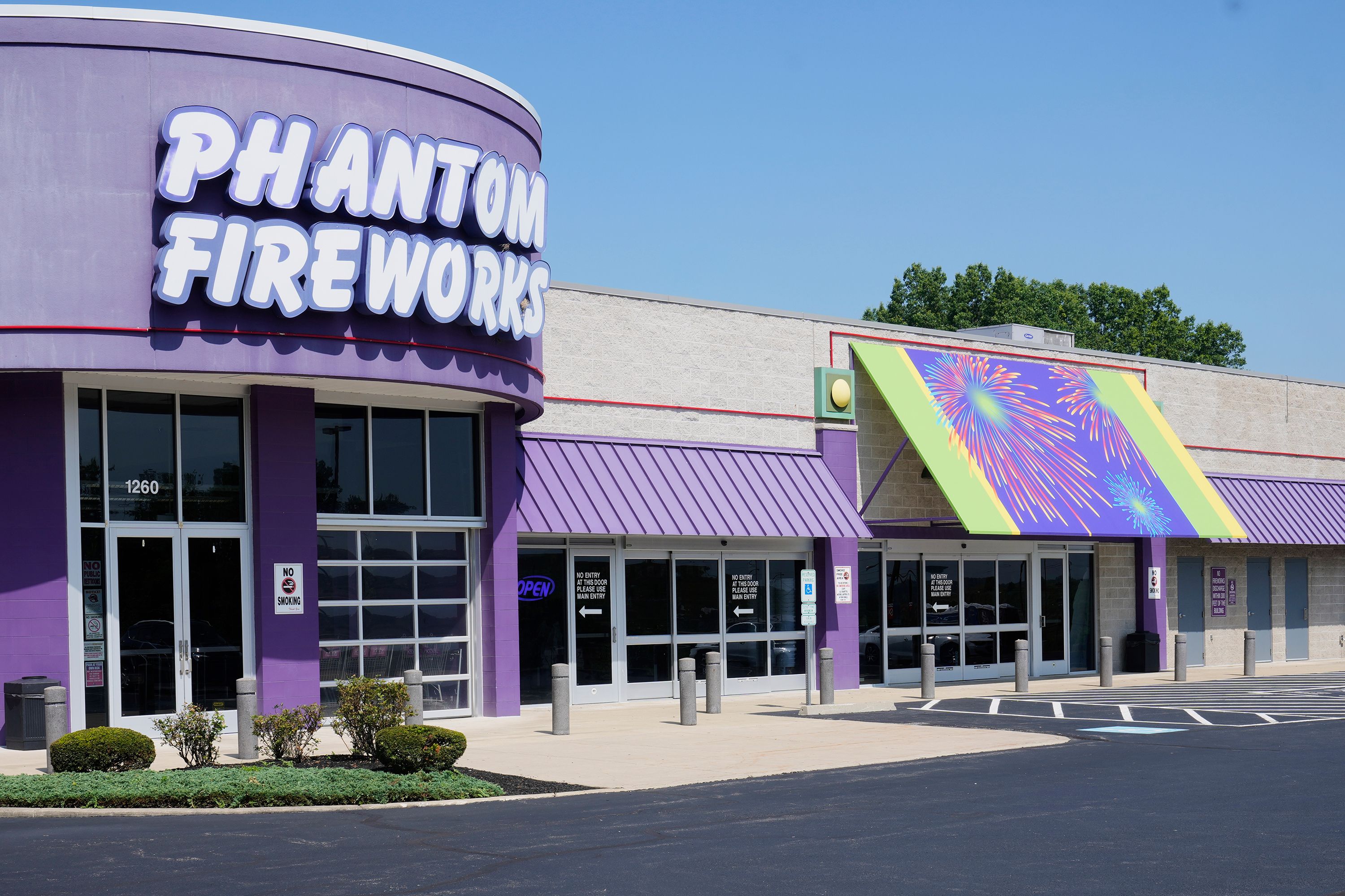 Phantom Fireworks, based in Youngstown, Ohio, operates over 80 showrooms in 15 states, its website states.