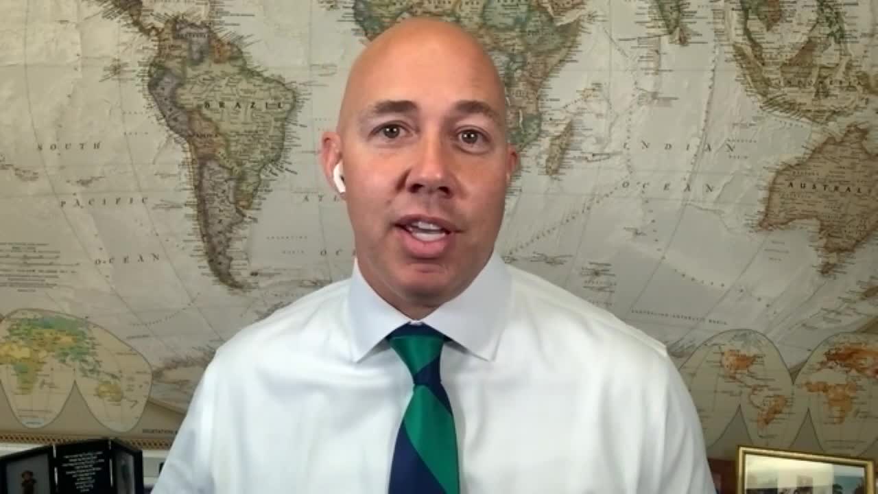 Brian Mast speaks on Zoom in December 2021