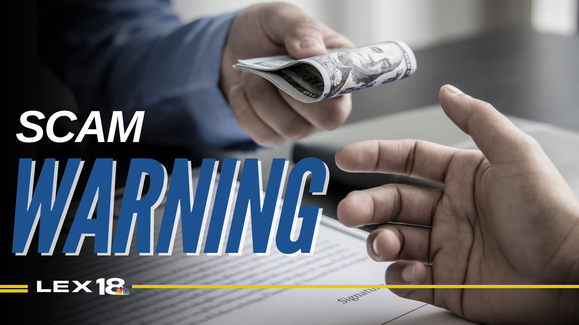 Scam warning graphic 