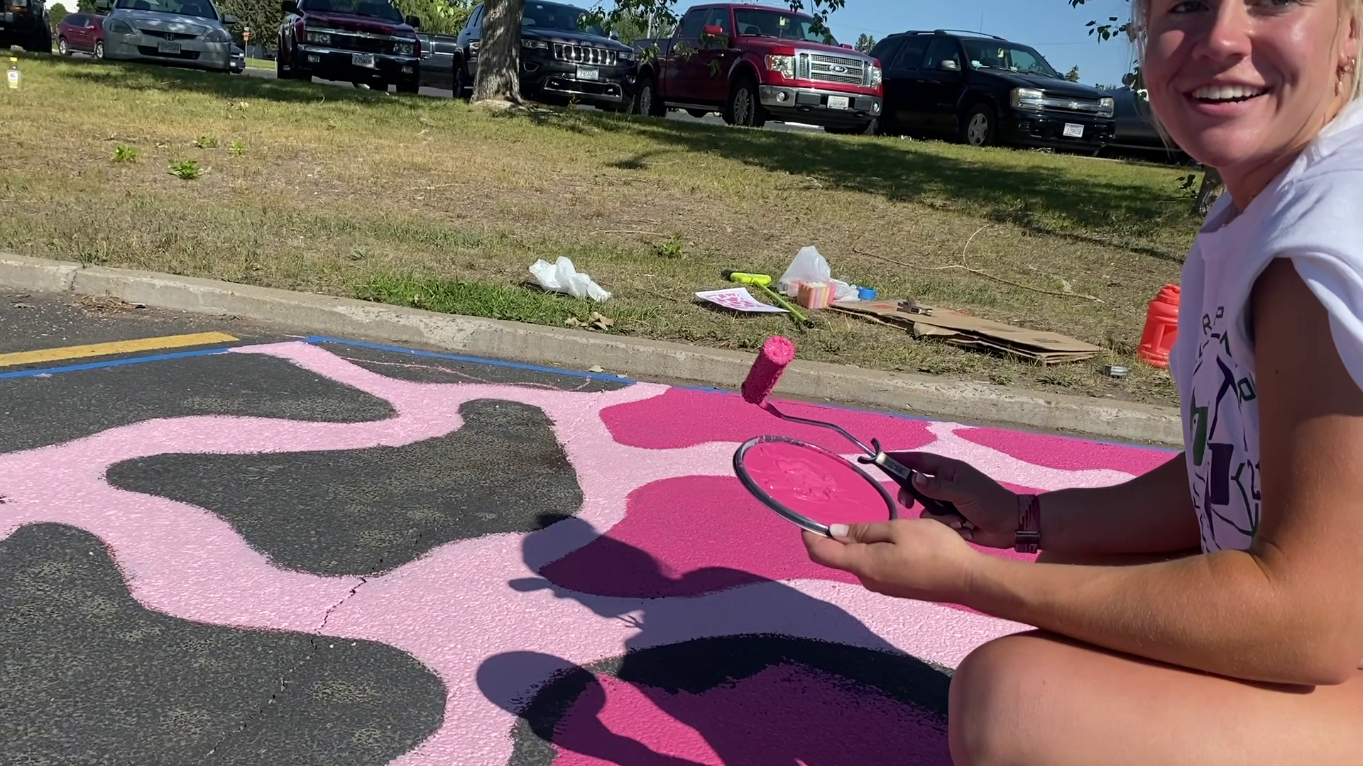 CMR High School seniors decorate parking spots