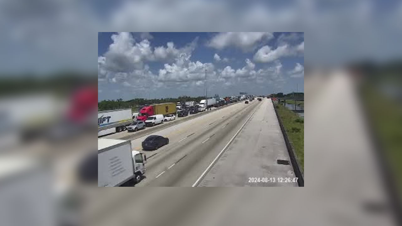 A crash caused heavy delays on the southbound Florida's Turnpike on Aug. 13, 2024.