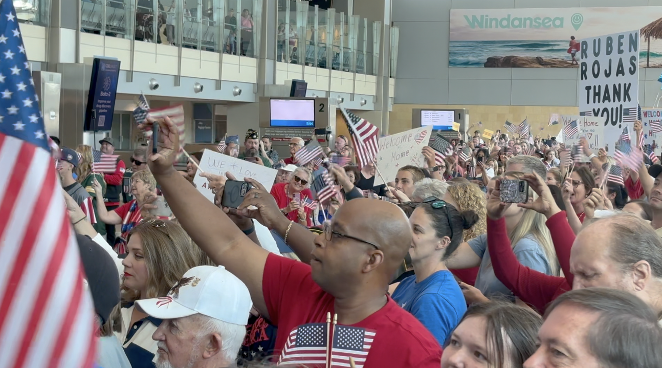 The crowd waited for the veterans to arrive, but the waiting wasn't in vain. 