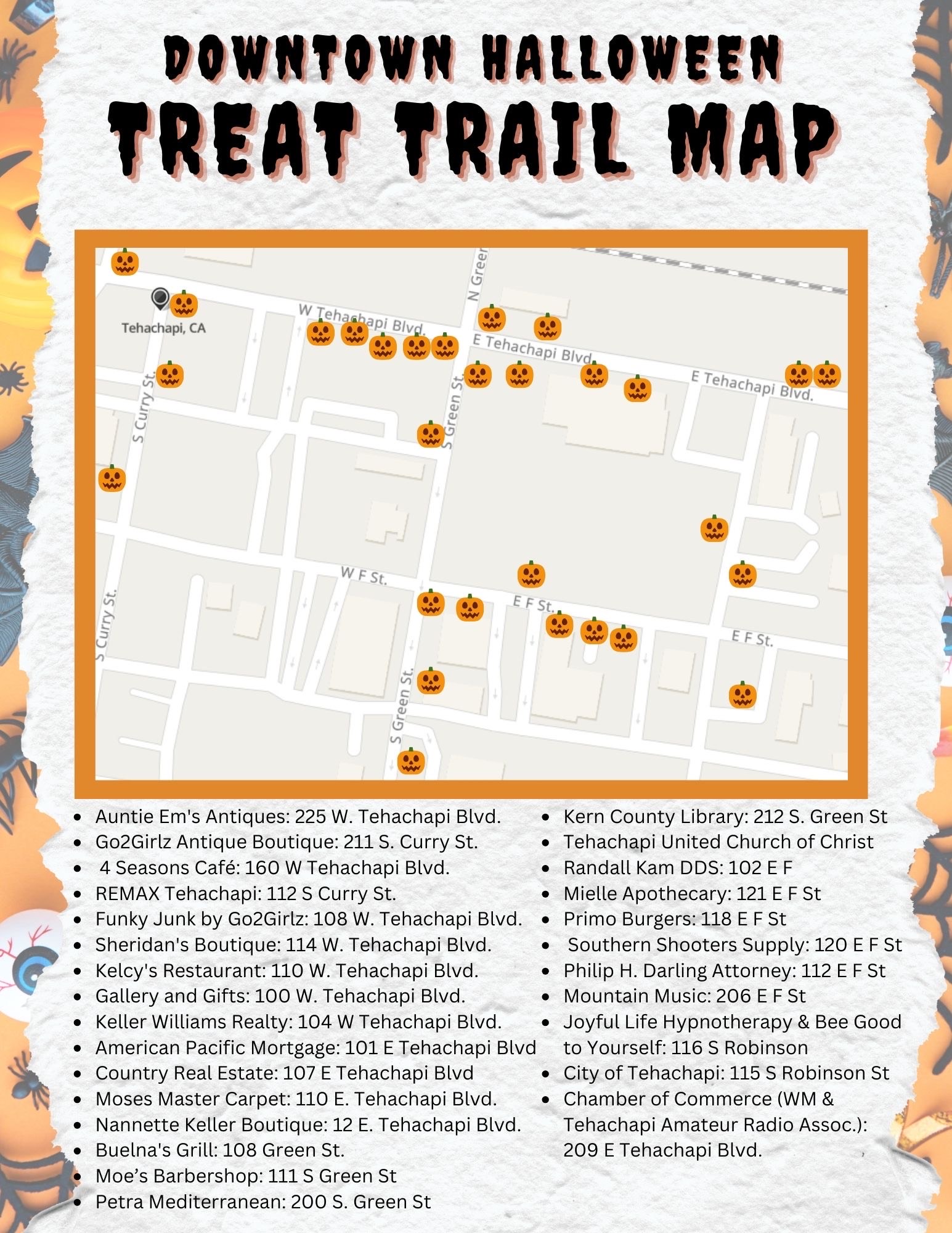 2023 TEHACHAPI TREAT TRAIL MAP